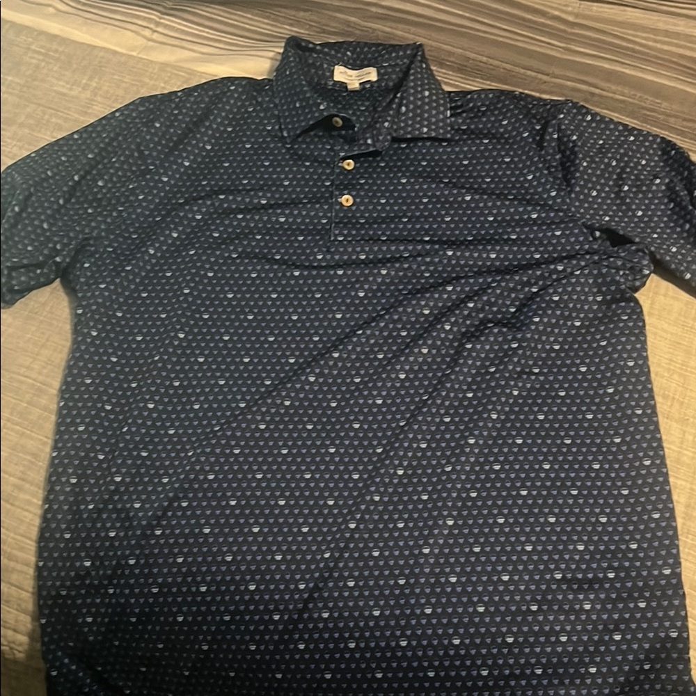 Peter Millar Blue Geometric Polo Shirt